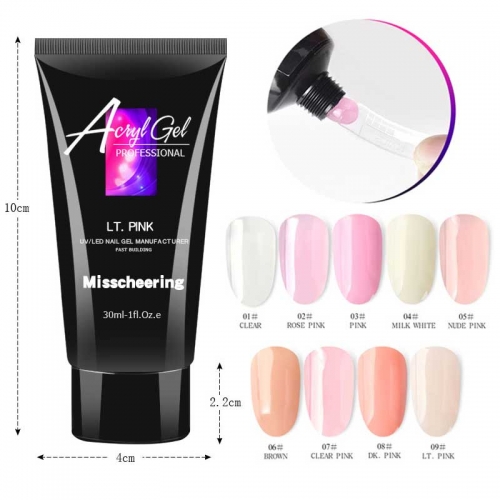 1pcs 30ML Acrylic Extension Gel Quick Building Gel Polish Set Tips Clear Pink Nude LED UV Builder Varnish Camouflage Nail Art