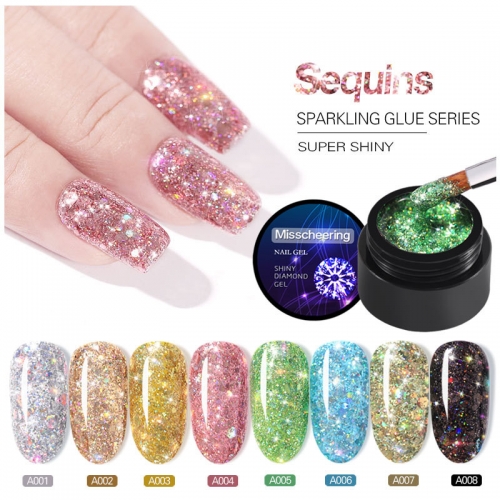 5ml Shiny Diamond Gel Nail Polish Bright For Glitter Painting Nail Art Design Laser Primer UV Gel  Vernish for Manicure