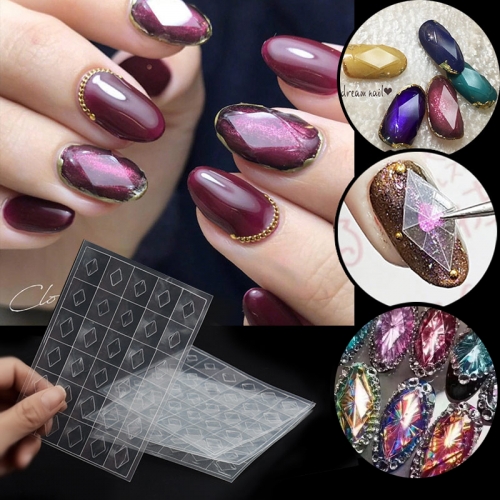 1 Sheet Nail Gemstone Stencil Guides Mould Transparent 3d Hollow Stickers Diamonds Plastic Mold Flakes DIY UV Gel Manicure Tools