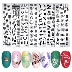 1pcs Nail Stamping Plate Mix Flower Butterfly Geometry Cartoon Designs Transfer Stencils Stamp Template for Printing Manicure Tools