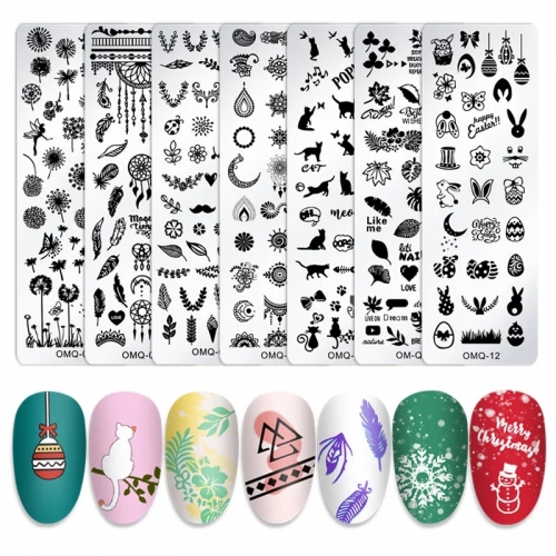 1pcs Nail Stamping Plate Mix Flower Butterfly Geometry Cartoon Designs Transfer Stencils Stamp Template for Printing Manicure Tools