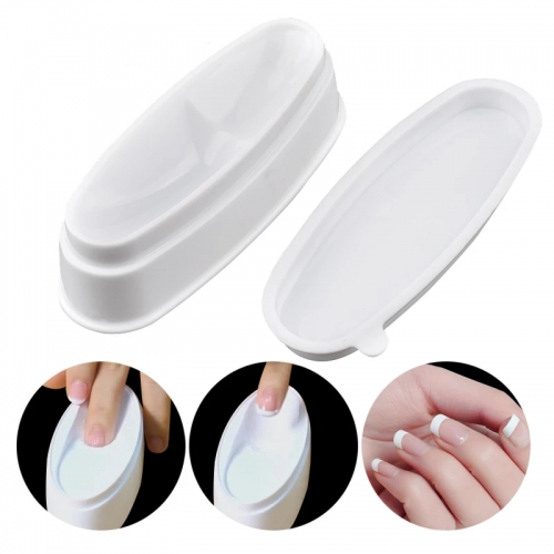 1pcs Portable Nail Art Container Storage Box White French Guides Smile Line Sculpture Tips Acrylic Glitter Powder Mould Tool Manicure