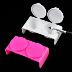 2 Hole Nail Art Brush Wash Bowl Double Nail Polish Blender Cups Manicure Accessories Washing Bottles Professional Tool