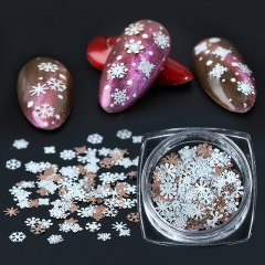 1jar Christmas Snow Flakes Nail Art Decorations Glitter Sequins Paillette Slice Nail Decors Charms Dust for Tips Manicure