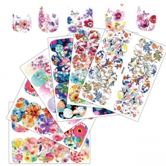 25pcs/set Nail Art Sticker Sets Mixed Color Flower Full Water Decals Butterfly Slider Stickers For Polish Manicure