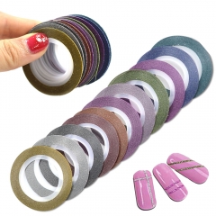 12pcs/lot 1mm 12 Colors Glitter Nail Striping Tape Line For Nails DIY Decoration Nail Art Stickers Beauty Accessories