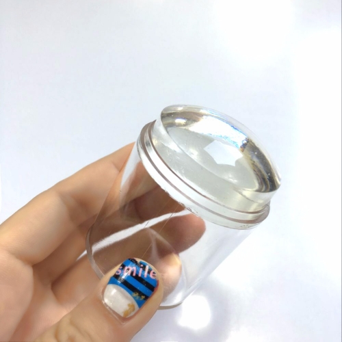 1set Transparent Nail Stamper Scraper Set with Cap XL 4cm Silicone Refill Head Polish Print Manicure Stamping Tools
