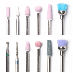 6pcs/set Ball Nail Drills Bits Stone Ceramic Milling Corundum Cutters Brush Electric Machine Rotary Burr Polish Manicure Tools