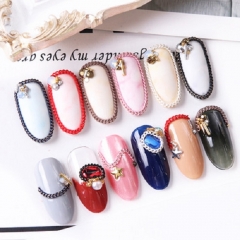 Mix Nail Art Metal Chain 3D Nail Art Decoration Charm Punk Alloy DIY Nail Design Manicure Jewelry Tool Accessories