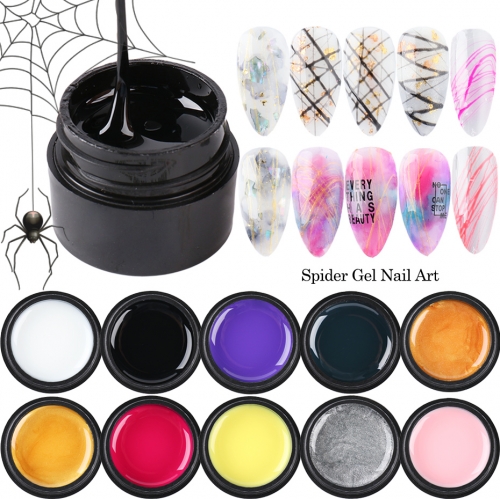 1bottle 6ml Nail Spider Gel Polish Painting Nail Art UV LED Gel Varnish Drawing 3D Silk Web Line Nail Lacquers Manicure