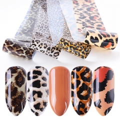 4designs/set Leopard Print Nail Foil Set Starry Nail Sticker Nail Art Transfer Foils Sexy Full Wraps Decals Manicure Decorations