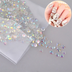 1000pcs/bag Manicures Decoration Accessories Resin Diamond Transparent AB White Crystal 4mm Size