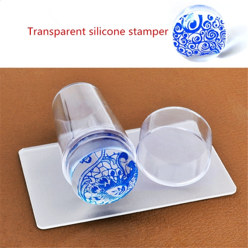 1set Transparent Silicone Stamper New 2.8cm Stamping for Nails Fashion Stamp for Nails Decoration DIY Stamps for Nail Art