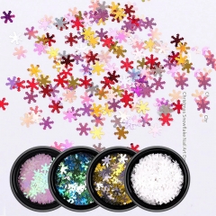 6jars/set New Christmas Nail Art Snowflake Sequins Christmas Tree Star Sequins Mixed Nail Art Sequins Set