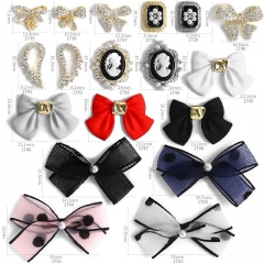 3D Fashion Alloy Bow Nail Art Decorations Luxury Zircon Crystal Nail Jewelry Charming Lace Bowknots Retro Manicure Accessories