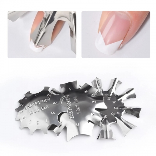 1pcs French Manicure Plastic Steel Plate Model Crystal Nail Making Stainless Steel Template