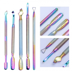 1pcs Manicure Cutter Rainbow Nail Clippers Nippers Dead Skin Gel Polish Remover Cuticle Pusher Nail Care Tool