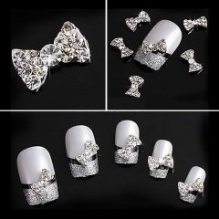 1pcs Nail Art Butterfly Decorations White Diamond Luxury Alloy Bowknots Rhinestones Jewelry Charms Manicure Ornaments