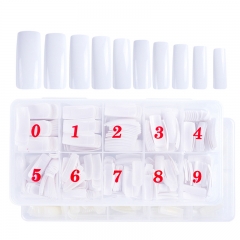 500pcs/Case Mixed Size False Finger Half Nail Tips White Natural Transparent Nail Extension Builder UV Gel Manicure Tools