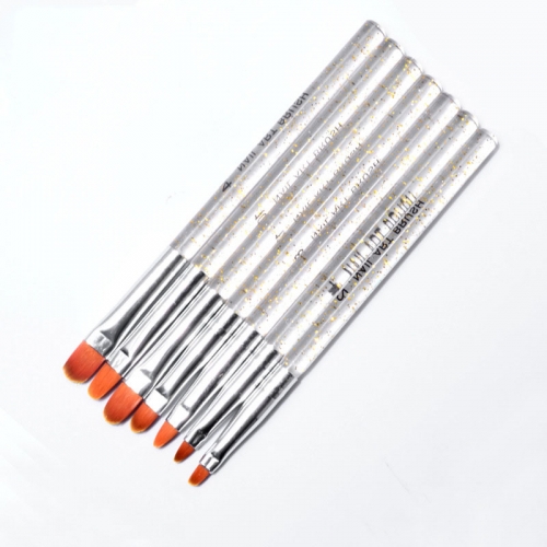 7Pcs/set Nail Brush Acrylic Nail Brush Crystal Transparent Pen Holder Light Therapy Nail Brush Manicure Brushes Sets Nails Art