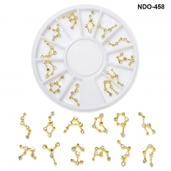 1 Wheel Alloy 12 Constellation Nail Decoration 3D Nail Rhinestones  DIY Manicure Tool Nails Accessoires