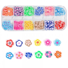 12designs/box 3D Fruit Tiny Slices Decoration Acrylic Beauty Nail Sticker Accessory Polymer Clay Nail Fruit Slices