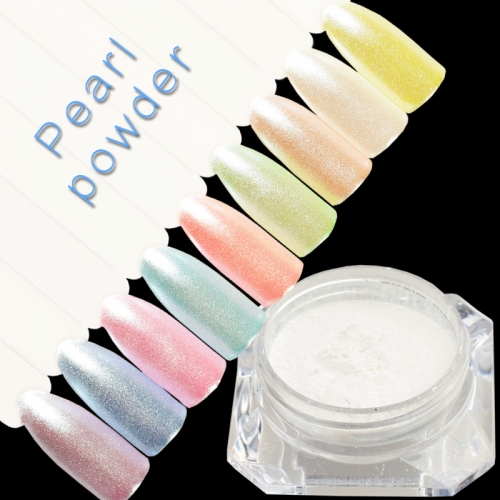 1jar Mermaid Nail Glitter Pearl Powder Dust for Nail Tips