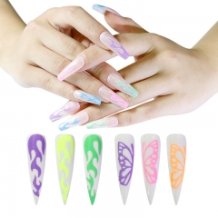 8pcs/set Fluorescent Butterfly Cloud Colorful Nail Decals Fairy Tales Nail Decals Sticker
