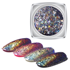 0.2g/jar Bling Laser Galaxy Holo Nail Sequins Irregular Holographic Glitter Powder Paillette Nail Polish Flakes