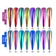 1jar Hot Mermaid Pigment DIY Manicure Decorations 8 Colors 0.2g/box Chameleon Nail Aurora Glitter Powder for Nail Art