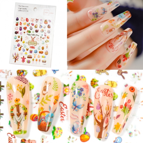 1pcs New Designers Easter Egg Series Nail Decoration Stickers Nail Art Sticker