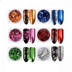 1jar Irregular Aluminum Nail Gel Polish Sequins Flakes Magic Mirror Effect Chrome Nail Powder