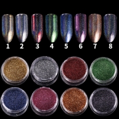 1Jar High Quality 8 colors Laser Acrylic Nail Glitter Powder