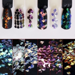 12colors/set Bling 1 G Chameleon Nail Sequins AB Colors Pretty Diamond Shape Nail Art Glitter Flake