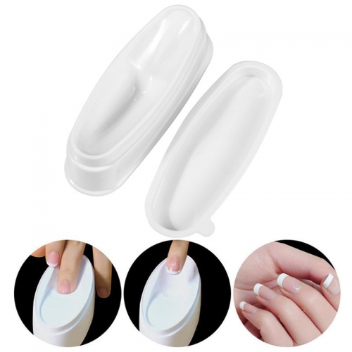 White Color Acrylic Nail Art Powder Storage Container Wholesale Plastic Nail Box for France Tips