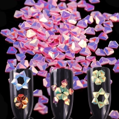 12colors/set AB Color Chameleon Diamond Iridescent Flakies Glitter 3D Decoration Nail Art Sequins