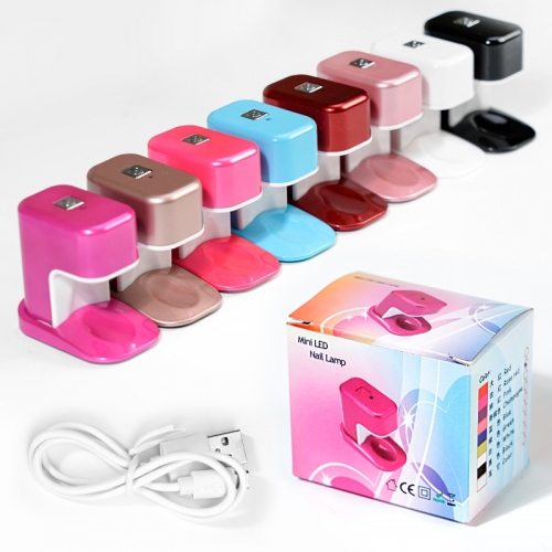 3W Mini Nail Dryer Portable Single Finger Nail Art LED UV Lamp