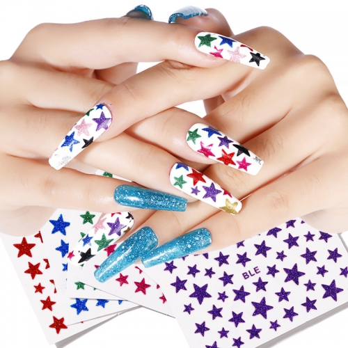 Blue Wholesale Red Star Nail Stickers Purple ODM/OEM Nail Art Stickers