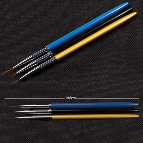 3pcs/set 7/9/11mm Nail Art UV Gel Painting Line Brush