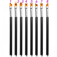 1pcs Black Stainless Steel Handle Painting Drawing Flower Nail Art Pen Set Manicure Pedicure Nail Brush