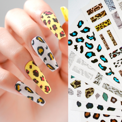 Nail Beauty Wrap Sticker Gel Polish Decoration Snakeskin Leopard Nail Art Stickers Decals
