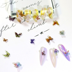 10 Designs 3D Butterfly Heat Shrinkage Resin DIY Nail Decoration Nail Rhinestones Paper