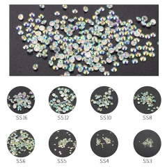 1440 pcs Clear AB Non Hot Fix Round Glass Nail Rhinestone