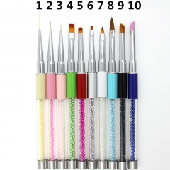 Cuticle Remover Colorful Bead Handle Nail Art Drawing Brush