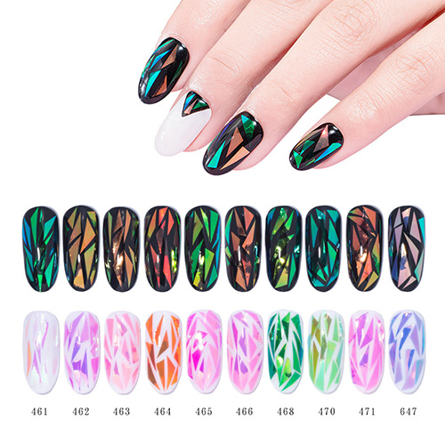 Broken Glass Nail Art Transfer Foil Starry Sky Glitter Decal Holographic Nail Sticker