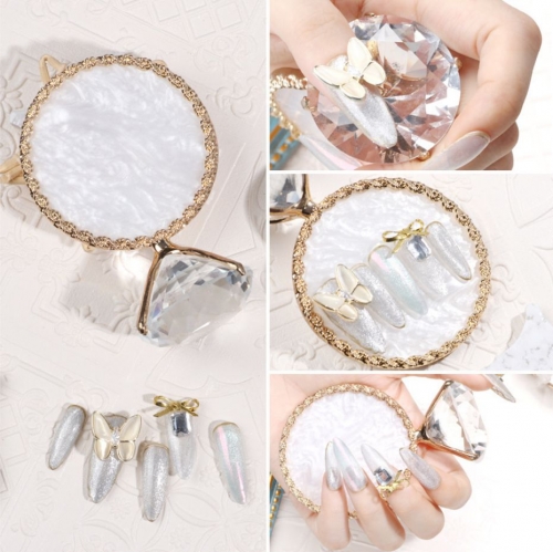 Newest Multifunctional Metal Photo Props Nail Rack Display Shell Big Diamond Nail Palette Nail Display Board