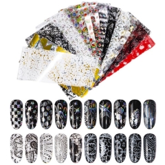 10Color/Set 4x80CM Nail Art Transfer Foil Stickers Paper