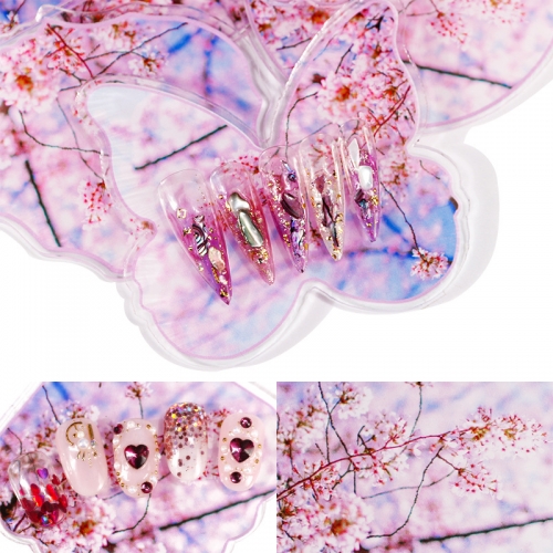 Shell Round Square Butterfly Shape Nail UV Polish Painting Tip Display Acrylic Manicure Nail Art Palette