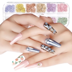 Multicolor Small Flower Nails Beauty Decoration Wood Pulp Designer Nail Art Sequin