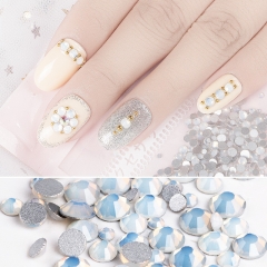 White Pink Green Bule Opal Flatback Non Hotfix Nail Crystal Rhinestone